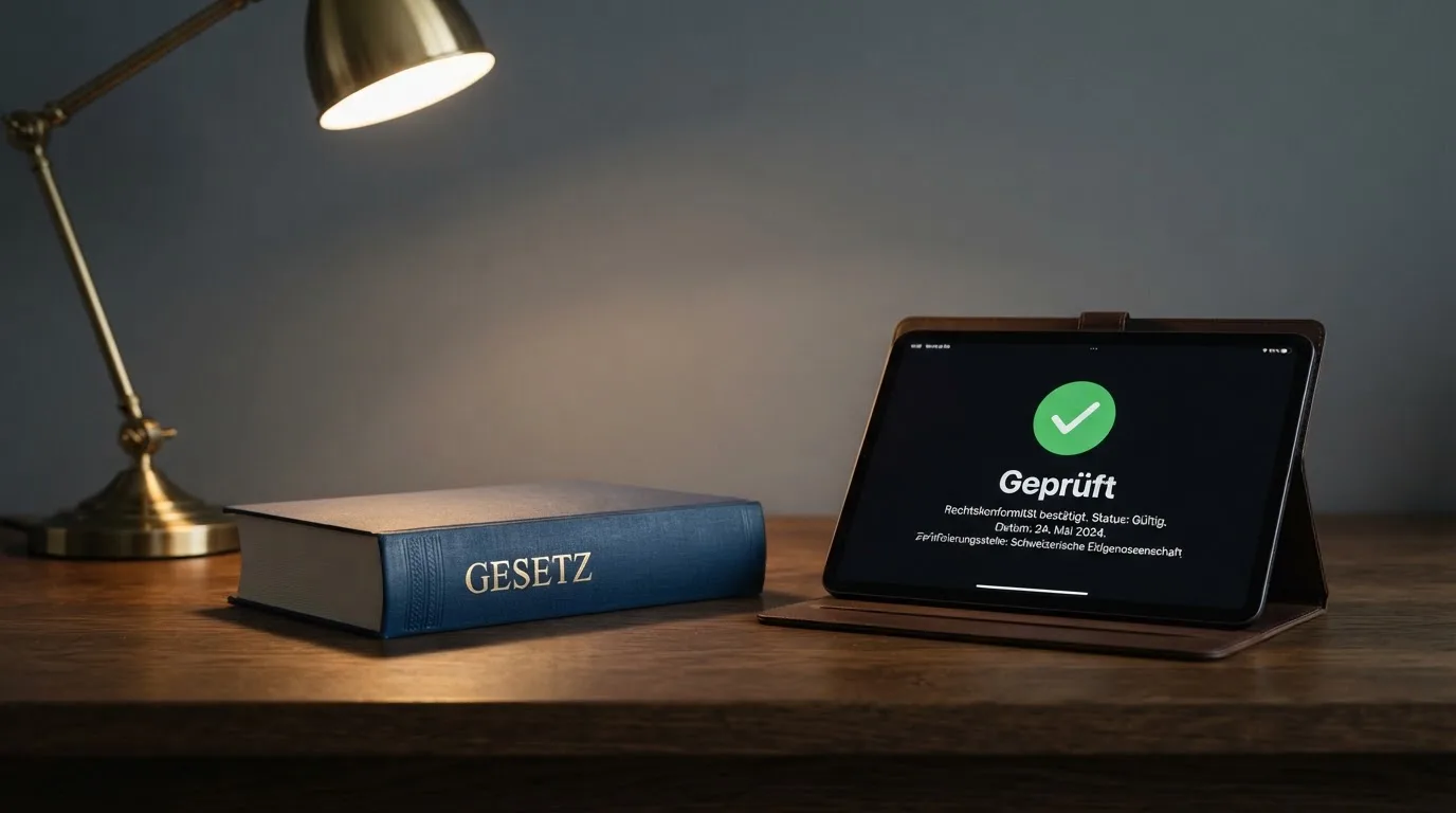 Amtliches Schreiben mit Stempel auf einem Schreibtisch neben einem Gesetzbuch — 150 freispiele ohne einzahlung