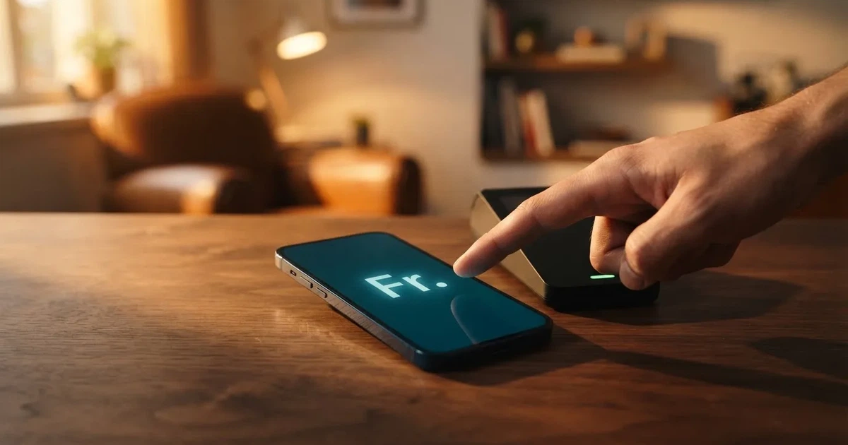 Kartenterminal und Smartphone mit einer ausstehenden Zahlungsbenachrichtigung — 40 franken bonus ohne einzahlung casino