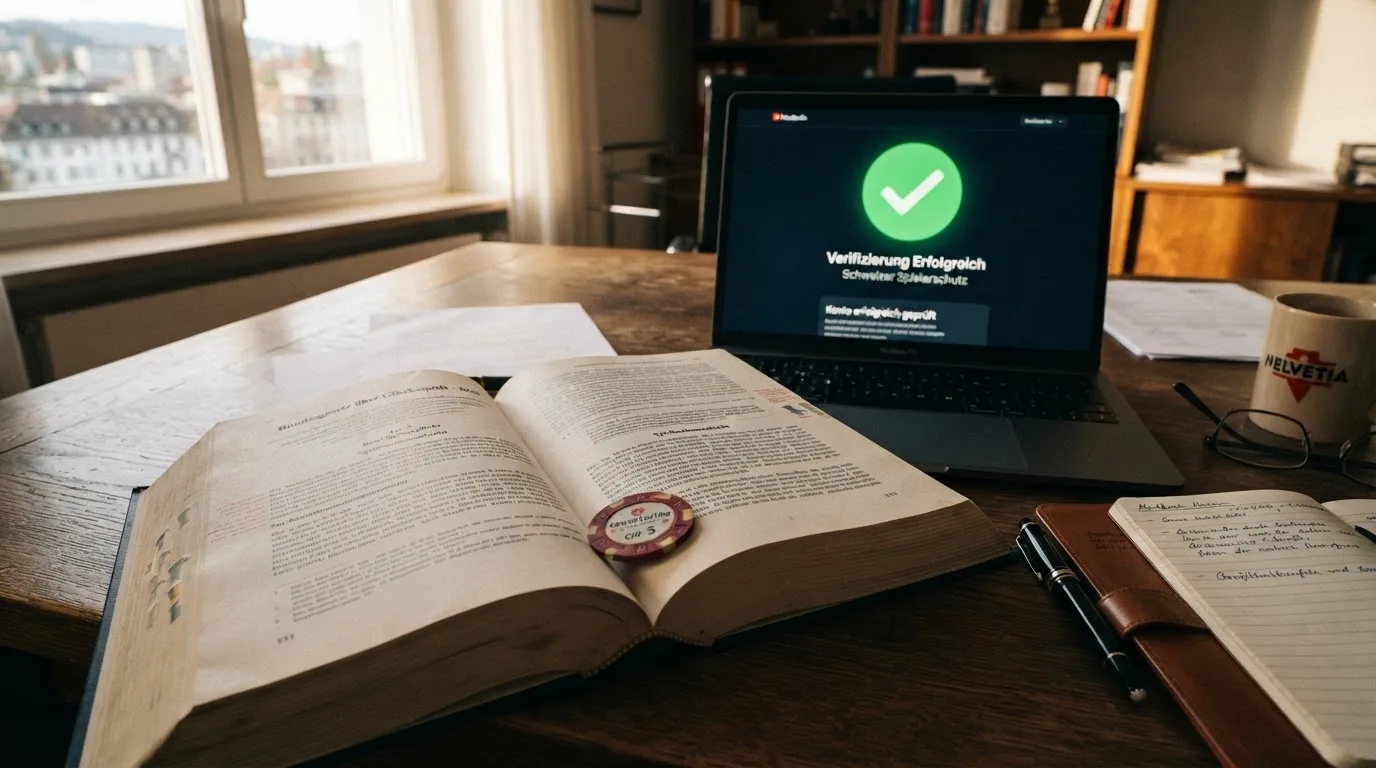 Amtliches Schreiben mit Stempel auf einem Schreibtisch neben einem Gesetzbuch — aviator online casino