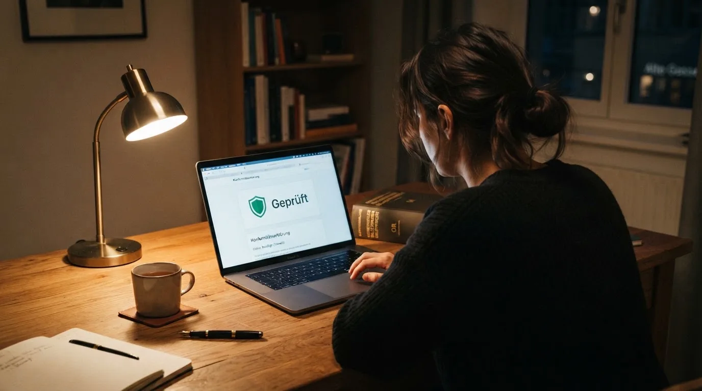 Amtliches Schreiben mit Stempel auf einem Schreibtisch neben einem Gesetzbuch — beste online casino mit banküberweisung bezahlen