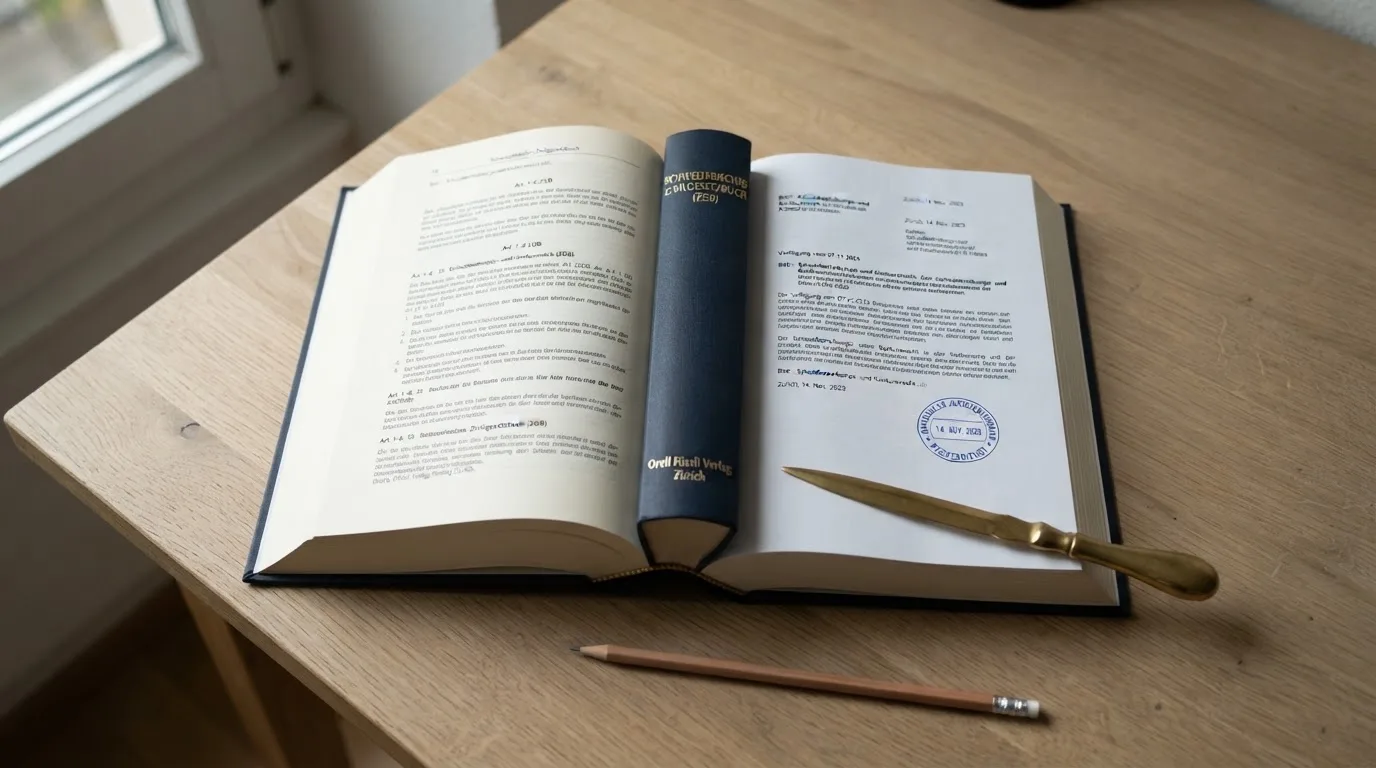Amtliches Schreiben mit Stempel auf einem Schreibtisch neben einem Gesetzbuch — beste online spielothek casinos