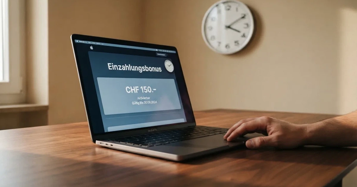Bildschirm mit Bonusbedingungen, Einsatztabelle und einer Uhr im Hintergrund — online casino einzahlungsbonus